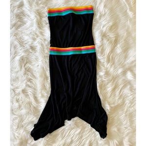 Y2K black and rainbow tube dress